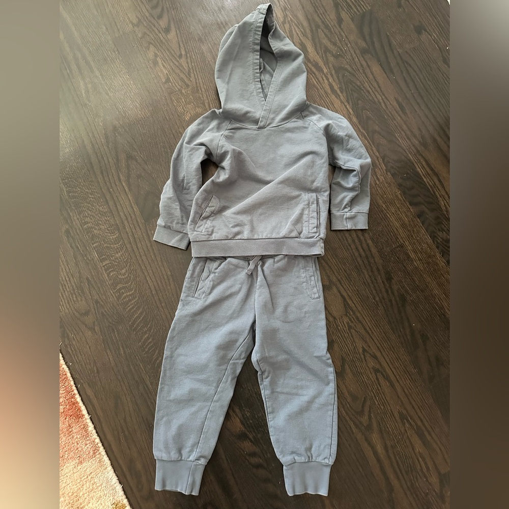 Colored Organics Blue Top and Bottom Set, size 4T, 100% cotton